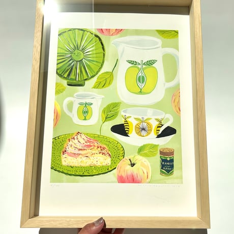 Matti Pikkujämsä アート  Omenapilrakka（アップルパイ）Giclee print 額付 送料込