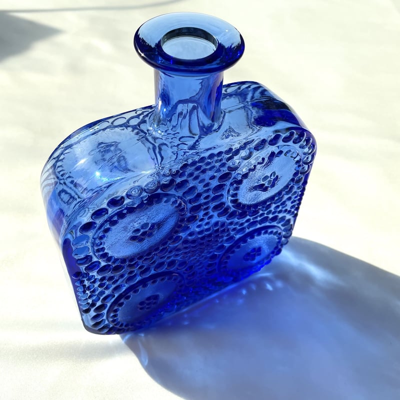 Riihimaen Lasi グラッポニア ブルー ボトル/ ベース ② | Kirsikkapuu