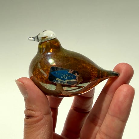 Nuutajarvi Oiva Toikka Golden-Crested Kinglet  ラスター&ブラウン / オイバ・トイッカ バード