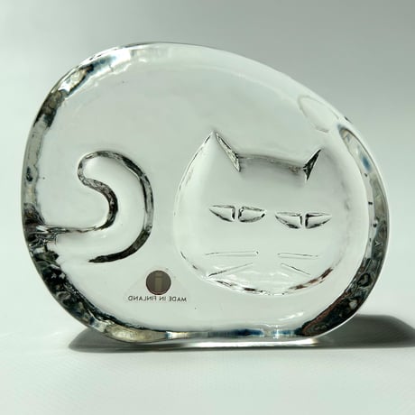 iittala Jorma Vennola ネコ ガラスのオブジェ / ペーパーウェイト / イッタラ ヨルマ・ヴェンノラ
