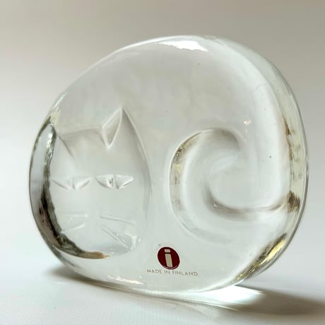 iittala Jorma Vennola ネコ ガラスのオブジェ / ペーパーウェイト / イッタラ ヨルマ・ヴェンノラ