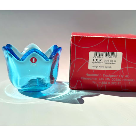 iittala Jorma Vennola Tulip ライトブルー Lサイズ キャンドルホルダー / イッタラ ヨルマ・ヴェンノラ