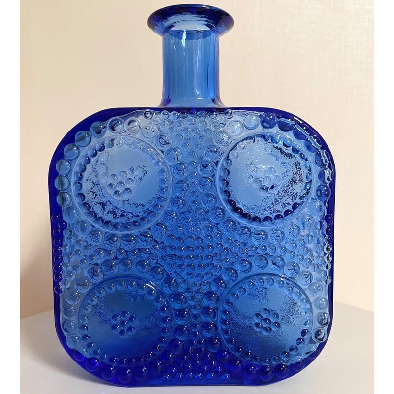 Riihimaen Lasi グラッポニア ブルー ボトル/ ベース ② | Kirsikkapuu