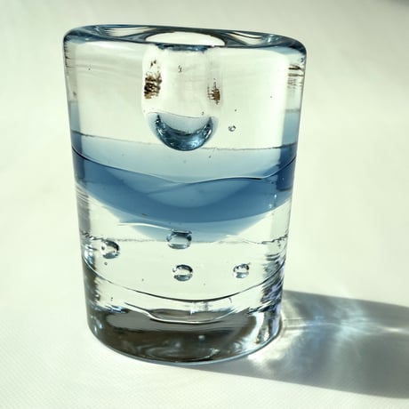 iittala Timo Sarpaneva Arktia / 淡いブルー オーバル キャンドルスタンド / ティモ・サルパネヴァ