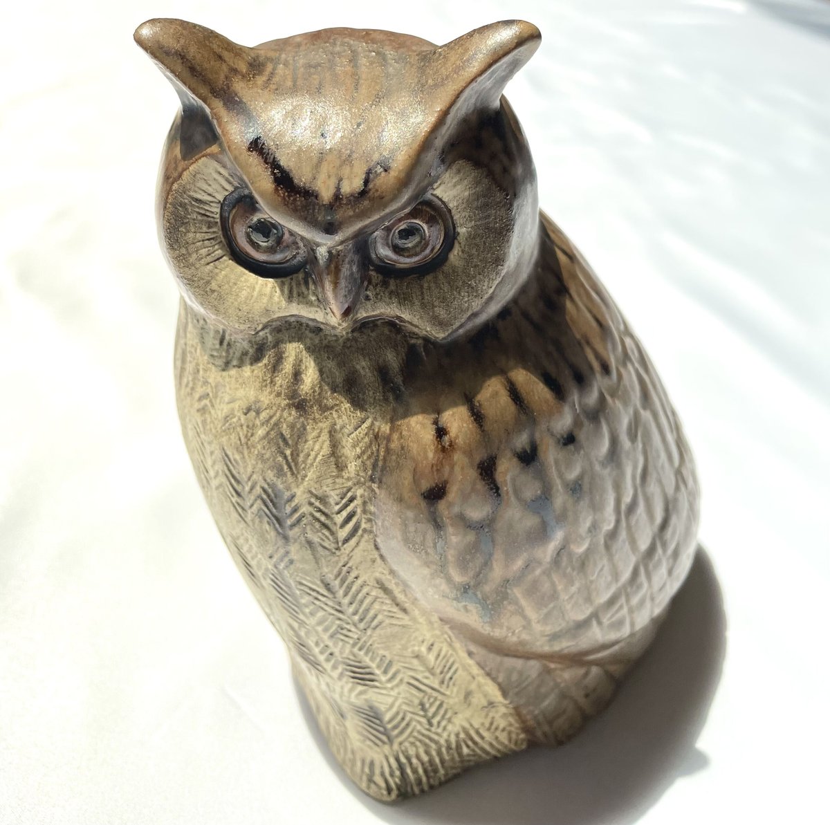 ワシミミズク 大きな置物 高さ57cm、18.8.kg フクロウ科 アンティーク