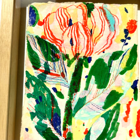 Matti Pikkujämsä アート 花 Mustekukka 額付 送料込