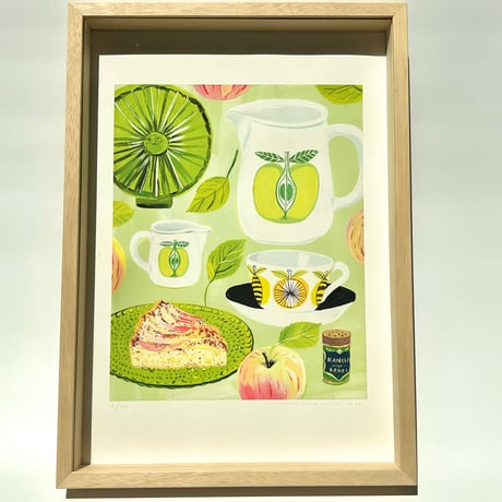 Matti Pikkujämsä アート  Omenapilrakka（アップルパイ）Giclee print 額付 送料込