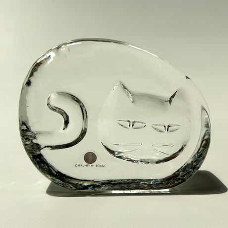 iittala Jorma Vennola ネコ ガラスのオブジェ / ペーパーウェイト / イッタラ ヨルマ・ヴェンノラ
