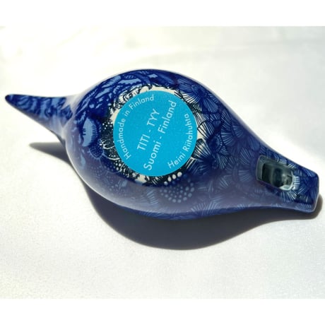 Heini Riitahuhta アラビア TITI-TYY 鳥 鳥笛 ブルー 3種の花柄