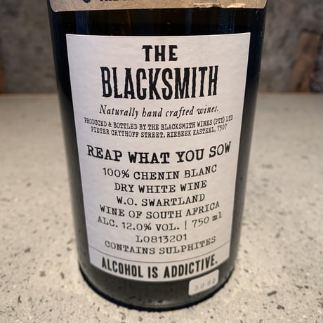 Reap What You Sow Chenin Blanc 2020／The Black Smith（ザ・ブラック・スミス）