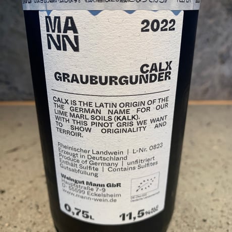 Calx Grauburgunder 2022／Weingut Man（ヴァイングート・マン）