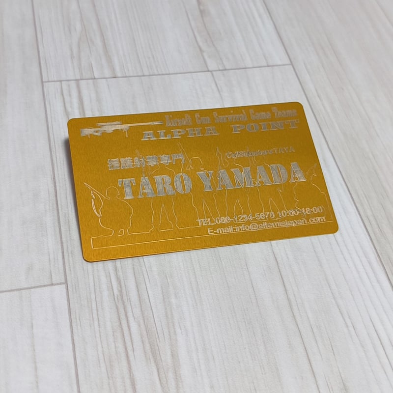 L100-Gold 名刺カードサイズアルミプレート | 自家製造形専門店