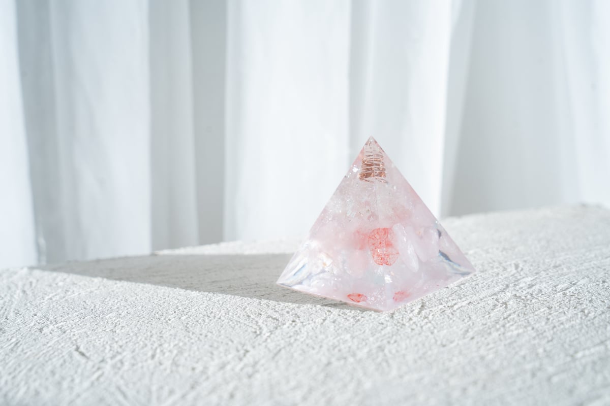 癒しのオルゴナイト❤️ロードナイト ＋ローズクォーツのハート型♡ 癒しのオルゴナイト❤️ディープローズクォーツ＋ロードナイトの