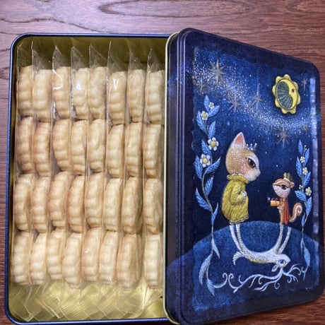 【卵不使用】よつ葉バターのクッキー　ネコとリス缶（お菓子のミカタ）セット