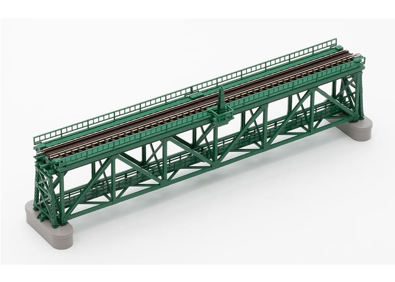 【送料無料！】TOMIX 複線曲弦大トラス鉄橋、PC水平橋脚、橋B、町工場C2 TOMIX Nゲージ 複線曲弦大トラス鉄橋 F 緑 複線PC橋脚 2本付3222