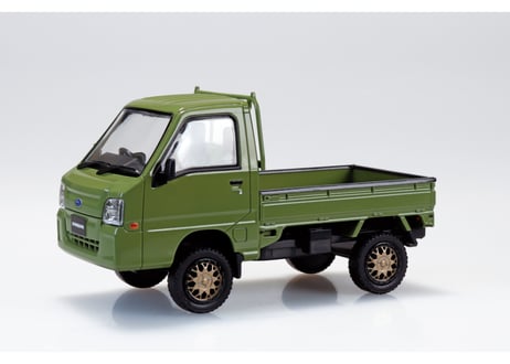 アオシマ 1/32 楽プラ スナップキット No.05CU-OG スバル サンバー トラック カスタムホイール(オリーブグリーン)