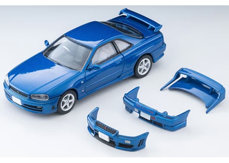 トミーテック 1/64 TLV-N353b 日産 スカイライン 2ドアスポーツクーペ 25GT TURBO オプションパーツ付（青）2000年式