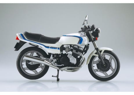 アオシマ 1/12 完成品バイク Honda CBX400F パールシェルホワイト (CBX550F Ver.)