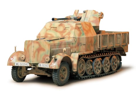 タミヤ 1/35 MM No.144 ドイツ装甲8トンハーフトラック 3.7cm 対空機関砲37型搭載フラックザウリア