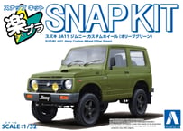 アオシマ 1/32 楽プラ スナップキット No.18CU-OG スズキ JA11 ジムニー カスタムホイール(オリーブグリーン)