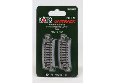 KATO 20-171 曲線線路 R216-15°(4本入)