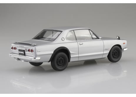 アオシマ 1/24 楽プラ スナップカー No.01-SI KPGC10 スカイラインHT 2000GT-R 1970 シルバー