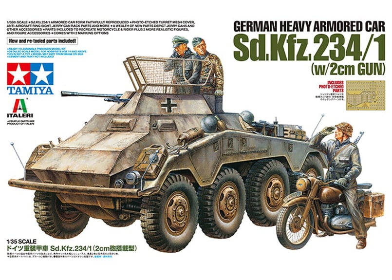 タミヤ イタレリ No.19 1/35 ドイツ重装甲車Sd.Kfz.234/1(2cm砲 タミヤ イタレリ No.19 1/35 ドイツ重装甲車Sd.Kfz.234/1(2cm砲