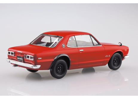 アオシマ 1/32 楽プラ スナップキット No.16-RD ニッサン C10 スカイライン 2000GT-R(レッド)