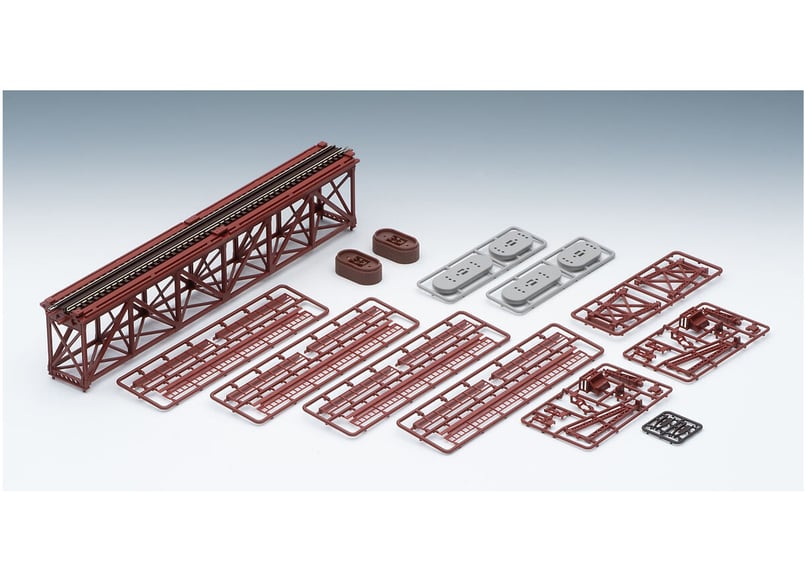 TOMIX 3266 上路式単線トラス鉄橋S280(F)(赤)(れんが橋脚・2本付
