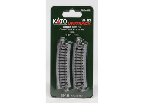 KATO 20-121 曲線線路 R315-15°(4本入)