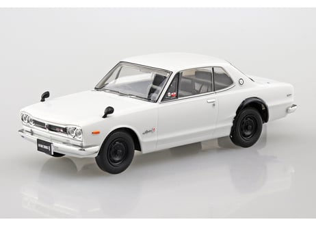 アオシマ 1/32 楽プラ スナップキット No.16-WH ニッサン C10 スカイライン 2000GT-R(ホワイト)