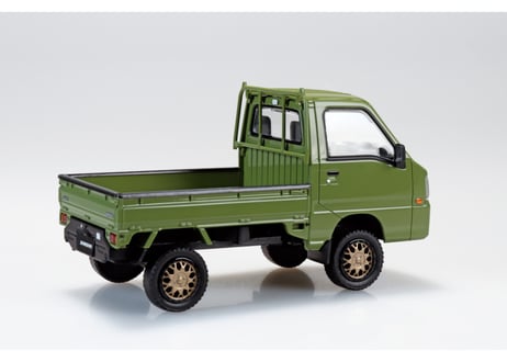 アオシマ 1/32 楽プラ スナップキット No.05CU-OG スバル サンバー トラック カスタムホイール(オリーブグリーン)