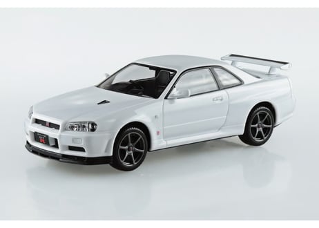 アオシマ 1/32 楽プラ スナップキット No.12-WH ニッサン R34 スカイライン GT-R(ホワイト)