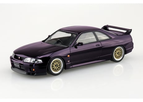 アオシマ 1/32 楽プラ スナップキット No.21CU-MP ニッサン R33スカイラインGT-R カスタムホイール(ミッドナイトパープル)