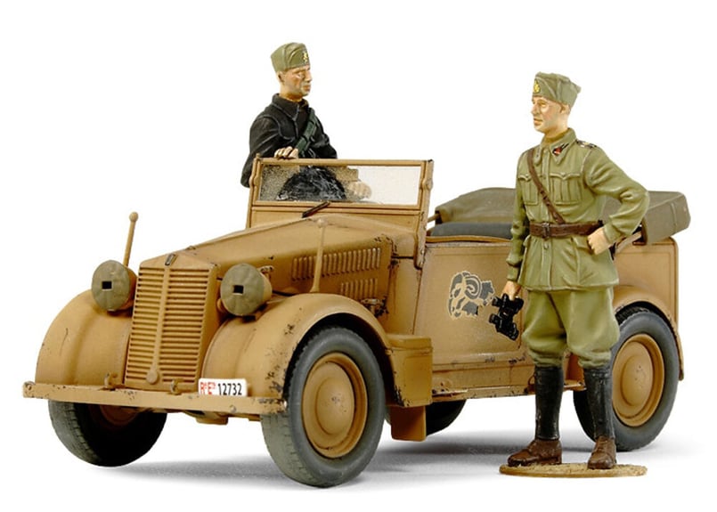 ジオラマ 1/35 タミヤ　cobaanii　イタレリ　ドイツ軍　完成品 タミヤ イタレリ No.14 1/35 ドイツ・イタリア軍スタッフカー 508CM