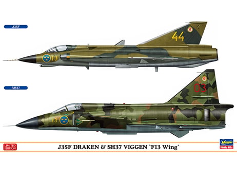 ハセガワ 1/72 航空機 02281 J35Fドラケン & SH37 ビゲン “F13航空団”