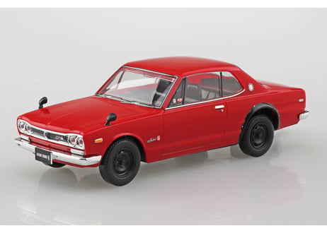 アオシマ 1/32 楽プラ スナップキット No.16-RD ニッサン C10 スカイライン 2000GT-R(レッド)