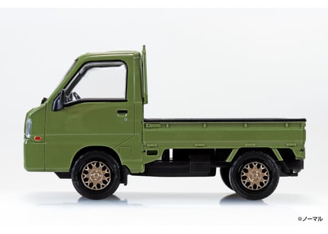 アオシマ 1/32 楽プラ スナップキット No.05CU-OG スバル サンバー トラック カスタムホイール(オリーブグリーン)