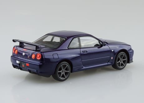アオシマ 1/32 楽プラ スナップキット No.12-MP ニッサン R34 スカイライン GT-R(ミッドナイトパープル)