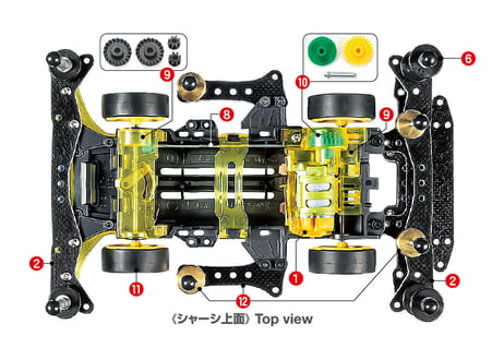 タミヤ 1/32 レーサーミニ四駆 95598 ネオVQS アドバンスパック (VZシャーシ) ミニ四駆特別企画
