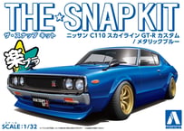 アオシマ 1/32 ザ・スナップキット No.18-SP4 ニッサン C110スカイラインGT-R カスタム(メタリックブルー)