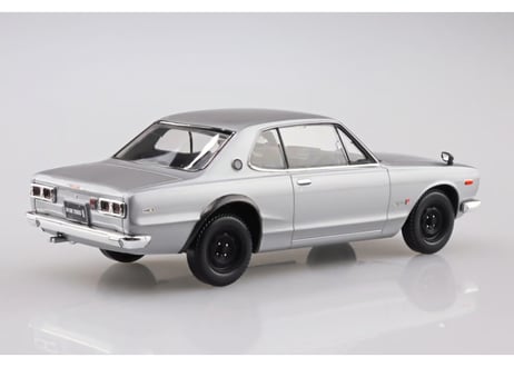 アオシマ 1/32 楽プラ スナップキット No.16-SV ニッサン C10 スカイライン 2000GT-R(シルバー)