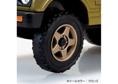 アオシマ 1/32 楽プラ スナップキット No.18CU-OE スズキ JA11 ジムニー カスタムホイール(オリーブ)