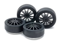 タミヤ ミニ四駆パーツ GP.534 ローフリクション小径ローハイトタイヤ（26mm）＆カーボン強化ホイール（フィン）