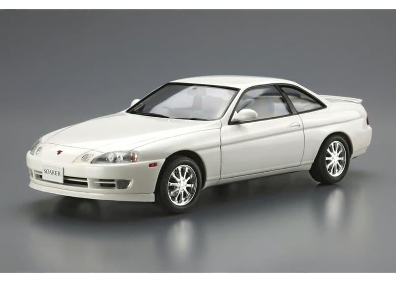 プラモデル 完成品4台セット ソアラ、マークII、クレスタ、シルビア 1/24 アオシマ 1/24 ザ・モデルカー No.131 トヨタ JZZ30 ソアラ 2.5