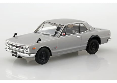 アオシマ 1/32 楽プラ スナップキット No.16-SV ニッサン C10 スカイライン 2000GT-R(シルバー)