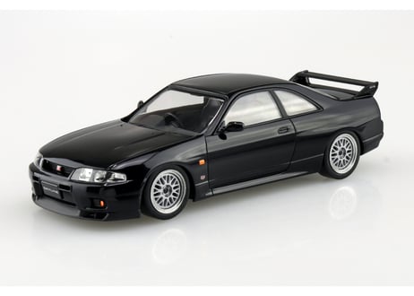 アオシマ 1/32 楽プラ スナップキット No.21CU-BK ニッサン R33スカイラインGT-R カスタムホイール(ブラック)