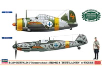 ハセガワ 1/72 航空機 02439 B-239 バッファロー & メッサーシュミット Bf109G-6 “ユーティライネン” w/フィギュア