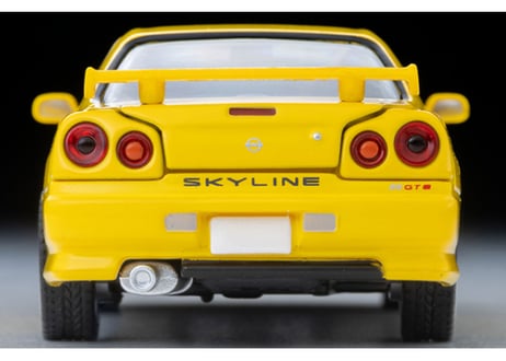 トミーテック 1/64 TLV-N365a 日産 スカイライン 2ドア スポーツクーペ 25GT TURBO オプションパーツ付（黄）98年式