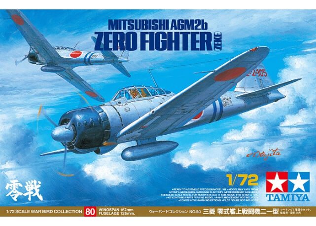 タミヤ 1/72 ウォーバードコレクション No.80 三菱 零式艦上戦闘機二一型 ウエサ...